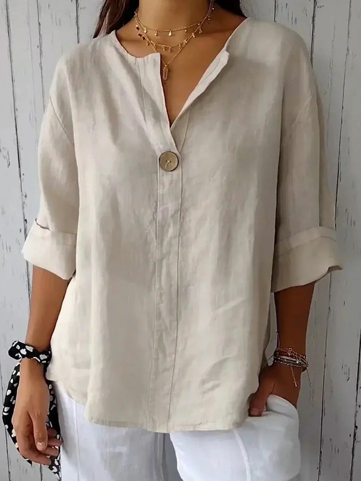 Jessa™ - Lässige V-Ausschnitt-Bluse