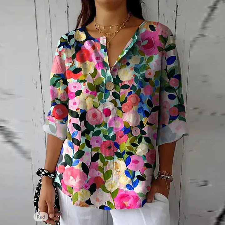 Helene | Bluse mit Vintage-Blumenmuster