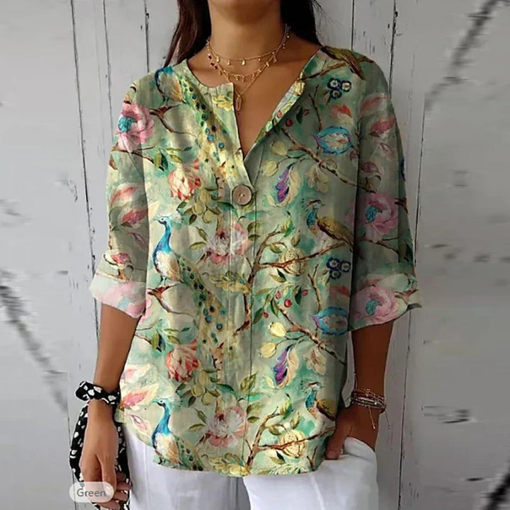 Helene | Bluse mit Vintage-Blumenmuster