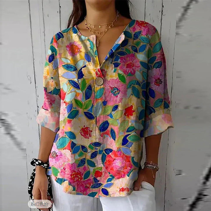 Helene | Bluse mit Vintage-Blumenmuster