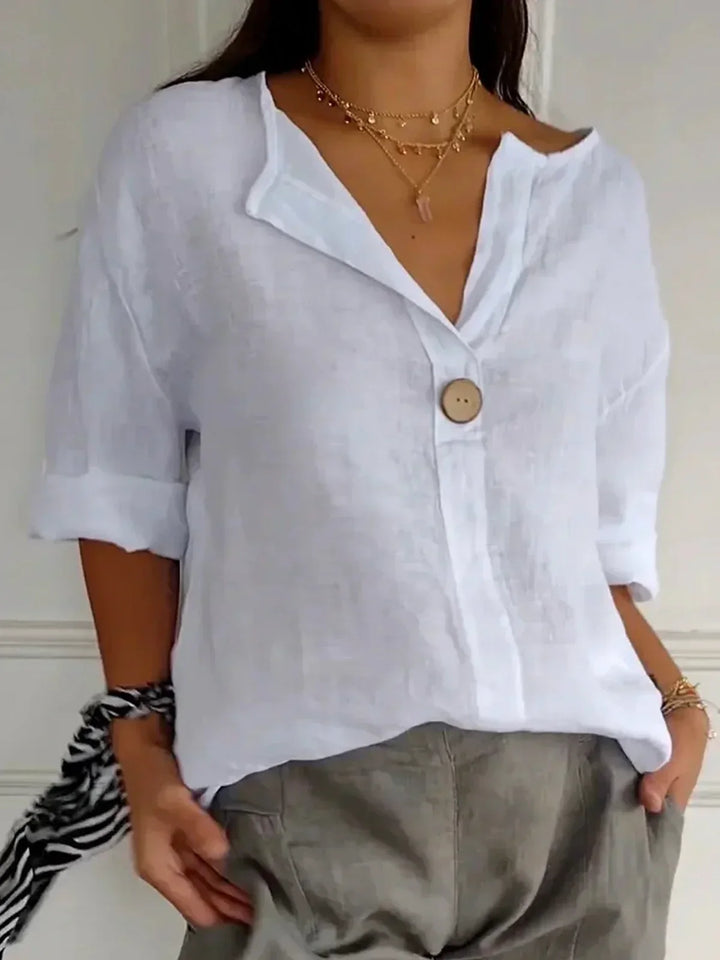 Jessa™ - Lässige V-Ausschnitt-Bluse