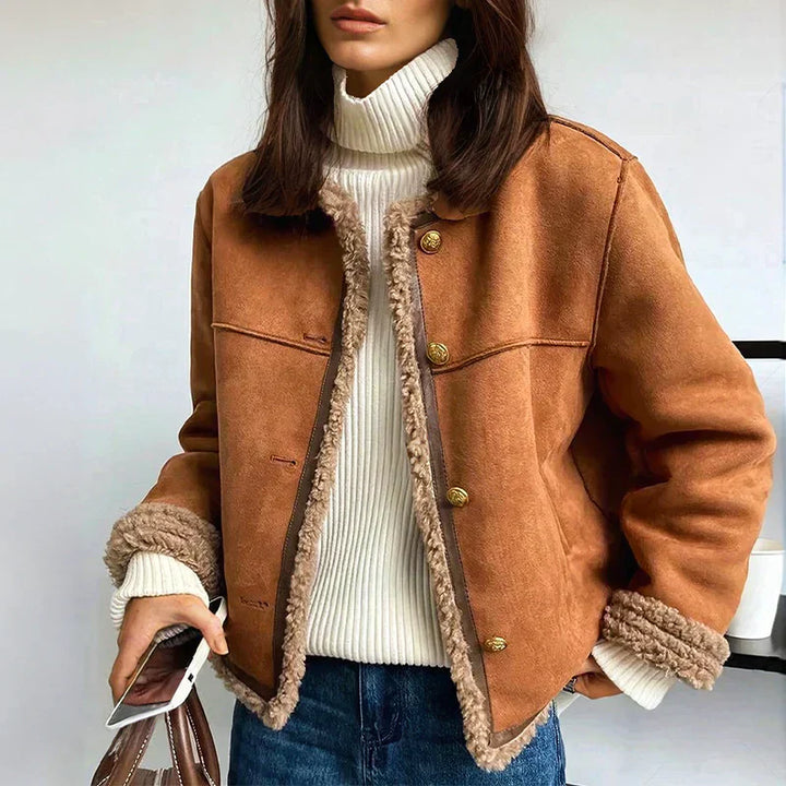 Rosa - Shearling Button Jacke